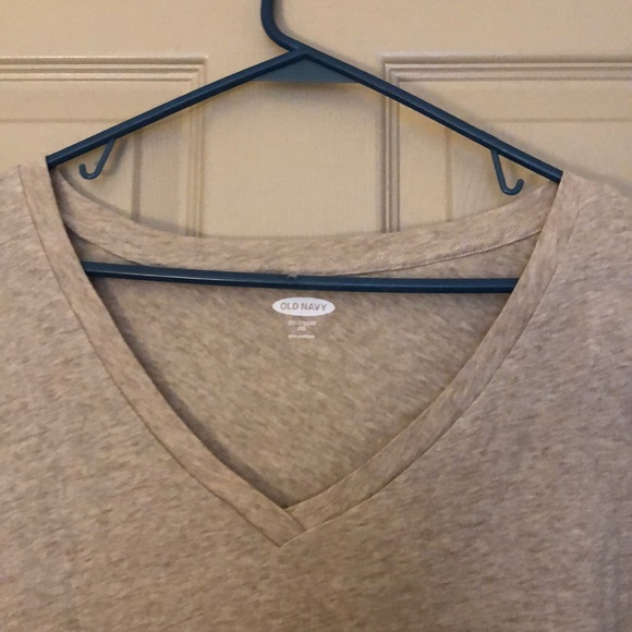 Tan vneck long sleeve top - Picture 2 of 2